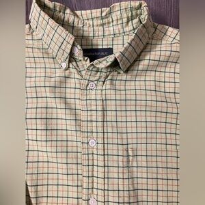 Banana Republic Men’s Large Button Down Shirt.  Red/Blue Criss Cross